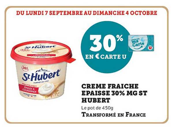 CREME FRAICHE EPAISSE 30% MG ST HUBERT