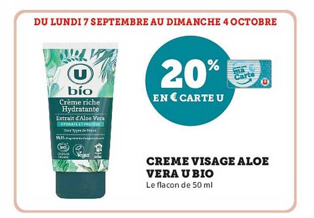 CREME VISAGE ALOE VERA U BIO