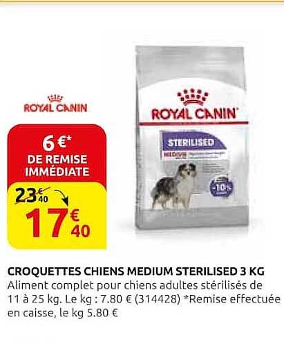 CROQUETTES CHIENS MEDIUM STERILISED 3 KG