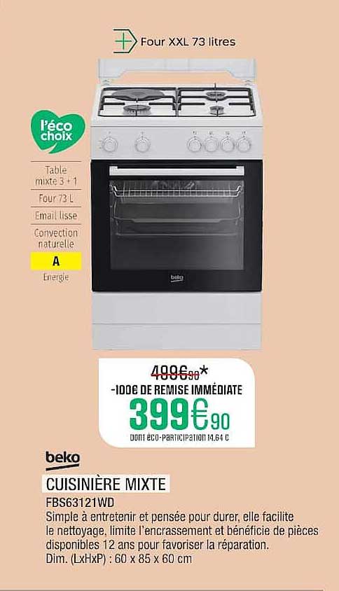 Cuisinière mixte FBS63121WD