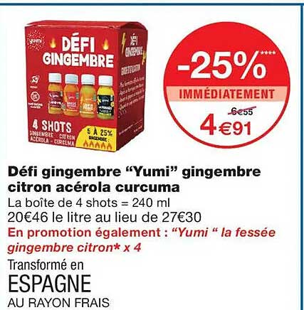 Défi gingembre “Yumi” gingembre citron acérola curcuma