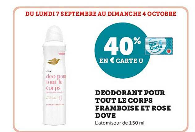 DEODORANT POUR TOUT LE CORPS FRAMBOISE ET ROSE DOVE