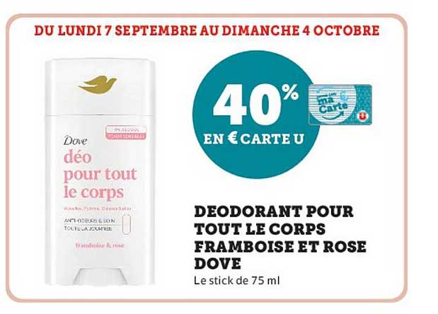DEODORANT POUR TOUT LE CORPS FRAMBOISE ET ROSE DOVE
