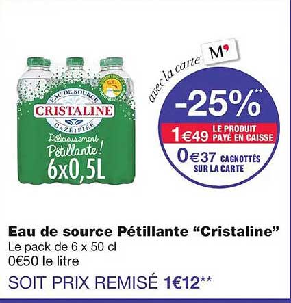 Eau de source Pétillante “Cristaline”