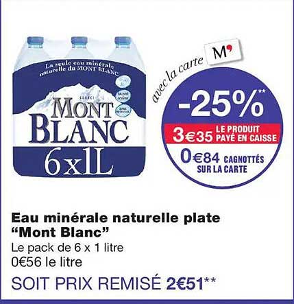 Eau minérale naturelle plate “Mont Blanc”