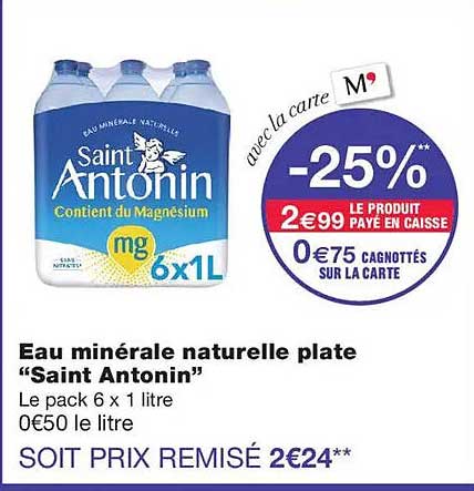 Eau minérale naturelle plate “Saint Antonin”