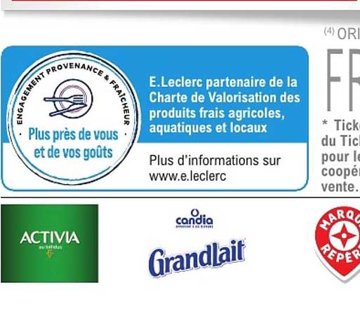 E.Leclerc partenaire de la Charte de Valorisation des produits frais agricoles, aquatiques et locaux