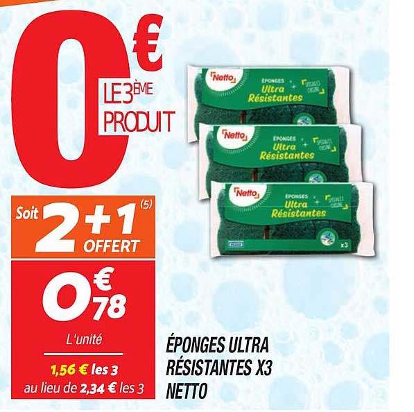 ÉPONGES ULTRA RÉSISTANTES X3 NETTO