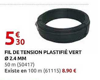 FIL DE TENSION PLASTIFIÉ VERT Ø 2.4 MM