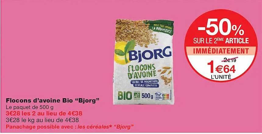 Flocons d’avoine Bio “Bjorg”