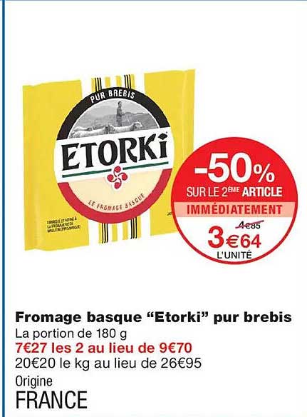 Fromage basque “Etorki” pur brebis