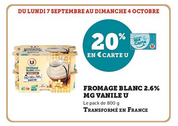 FROMAGE BLANC 2.6% MG VANILLE U