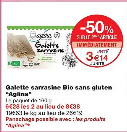 Galette sarrassine Bio sans gluten “Aglina”