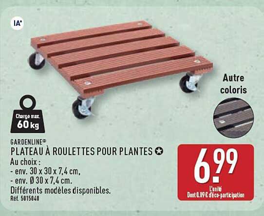 GARDENLINE® PLATEAU À ROULETTES POUR PLANTES