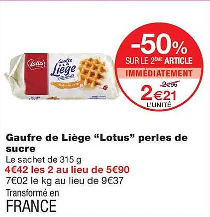 Gaufre de Liège “Lotus” perles de sucre