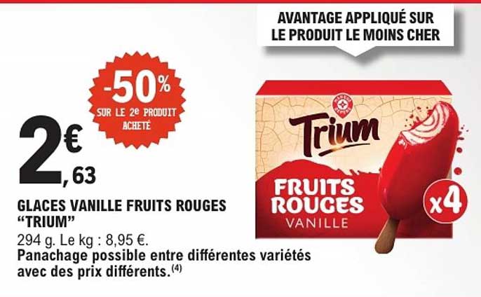 GLACES VANILLE FRUITS ROUGES “TRIUM”