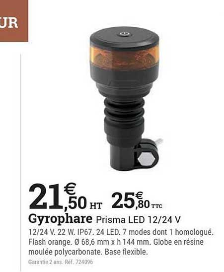 Gyrophare Prisma LED 12/24 V
