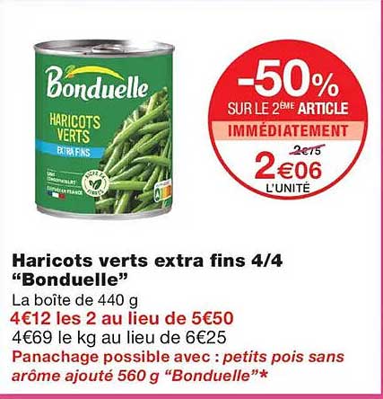 Haricots verts extra fins 4/4 “Bonduelle”