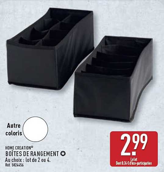 HOME CREATION® BOÎTES DE RANGEMENT
