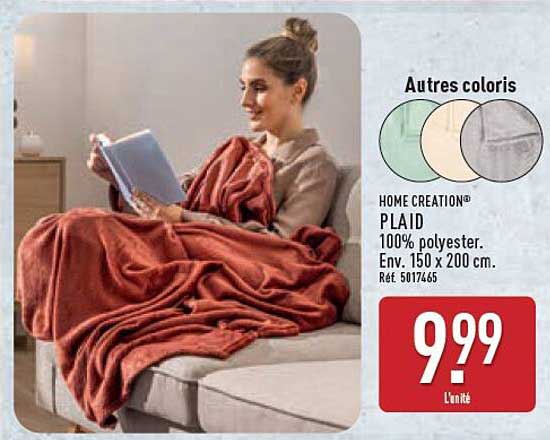 HOME CREATION® PLAID 100% polyester. Env. 150 x 200 cm.