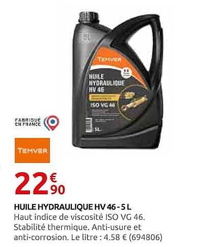 HUILE HYDRAULIQUE HV 46 - 5L