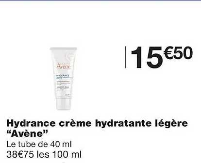 Hydrance crème hydratante légère “Avène”