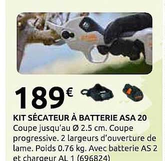 KIT SÉCATEUR À BATTERIE ASA 20