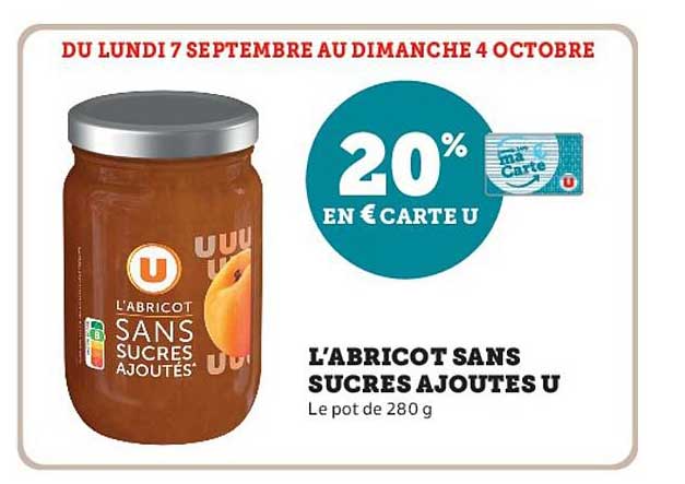 L'ABRICOT SANS SUCRES AJOUTES U