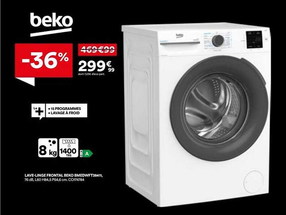 LAVE-LINGE FRONTAL BEKO BMEDWFT38411