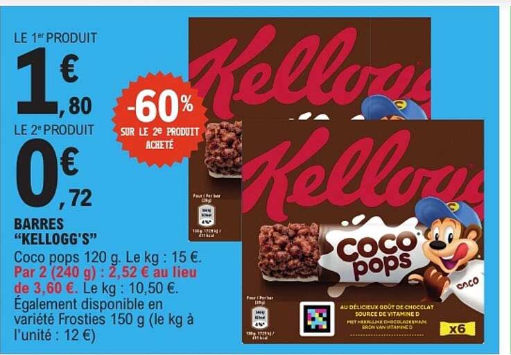 LE 1er PRODUIT 1€ 80 LE 2e PRODUIT 0€ 72 -60% SUR LE 2e PRODUIT ACHETÉ