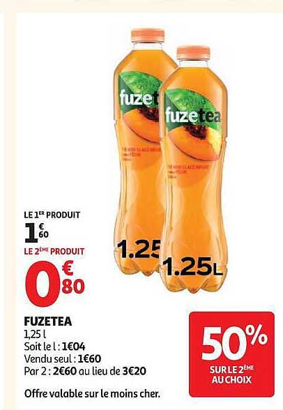 LE 1ER PRODUIT 1€60 LE 2EME PRODUIT 0€80