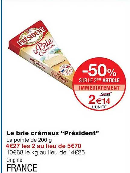 Le brie crémeux “Président”