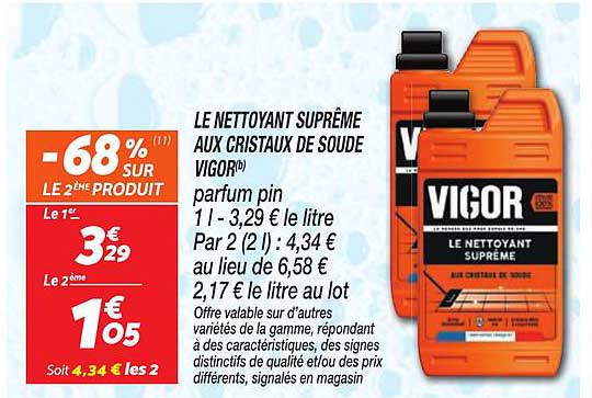 LE NETTOYANT SUPRÊME AUX CRISTAUX DE SOUDE VIGOR parfum pin