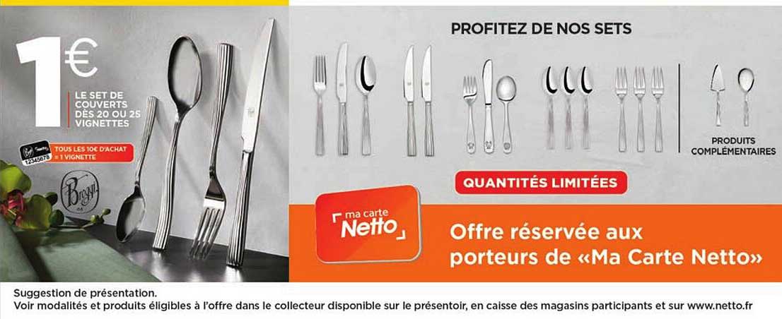 LE SET DE COUVERTS DES 20 OU 25 VIGNETTES