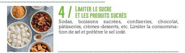 LIMITER LE SUCRE ET LES PRODUITS SUCRÉS
