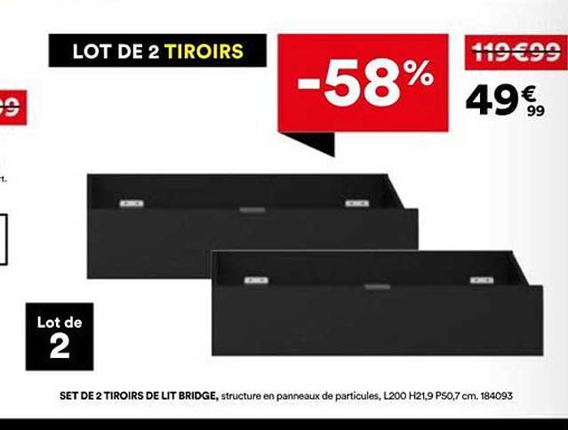 LOT DE 2 TIROIRS