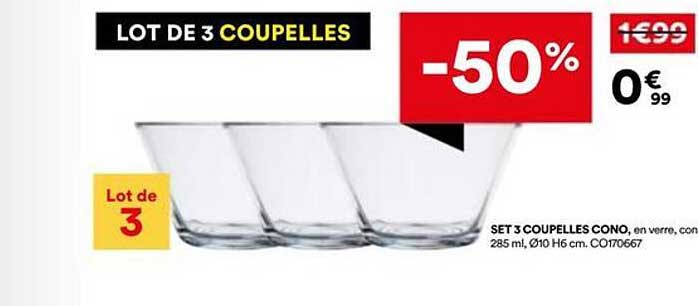 LOT DE 3 COUPELLES
