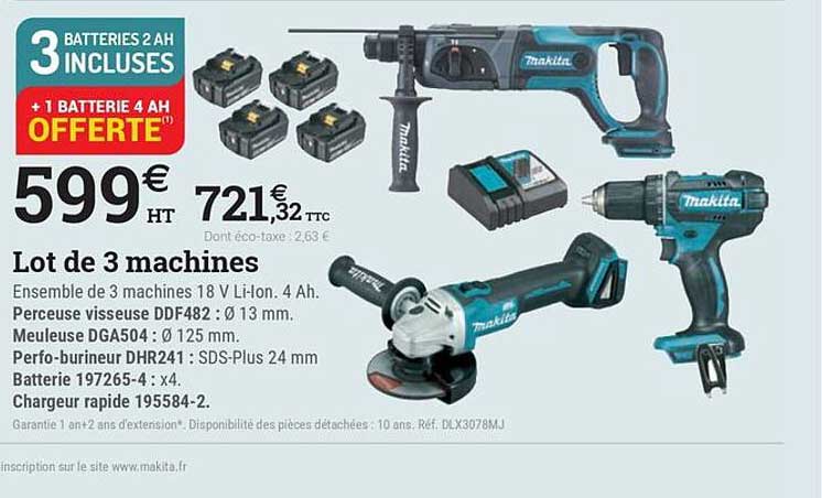 Lot de 3 machines