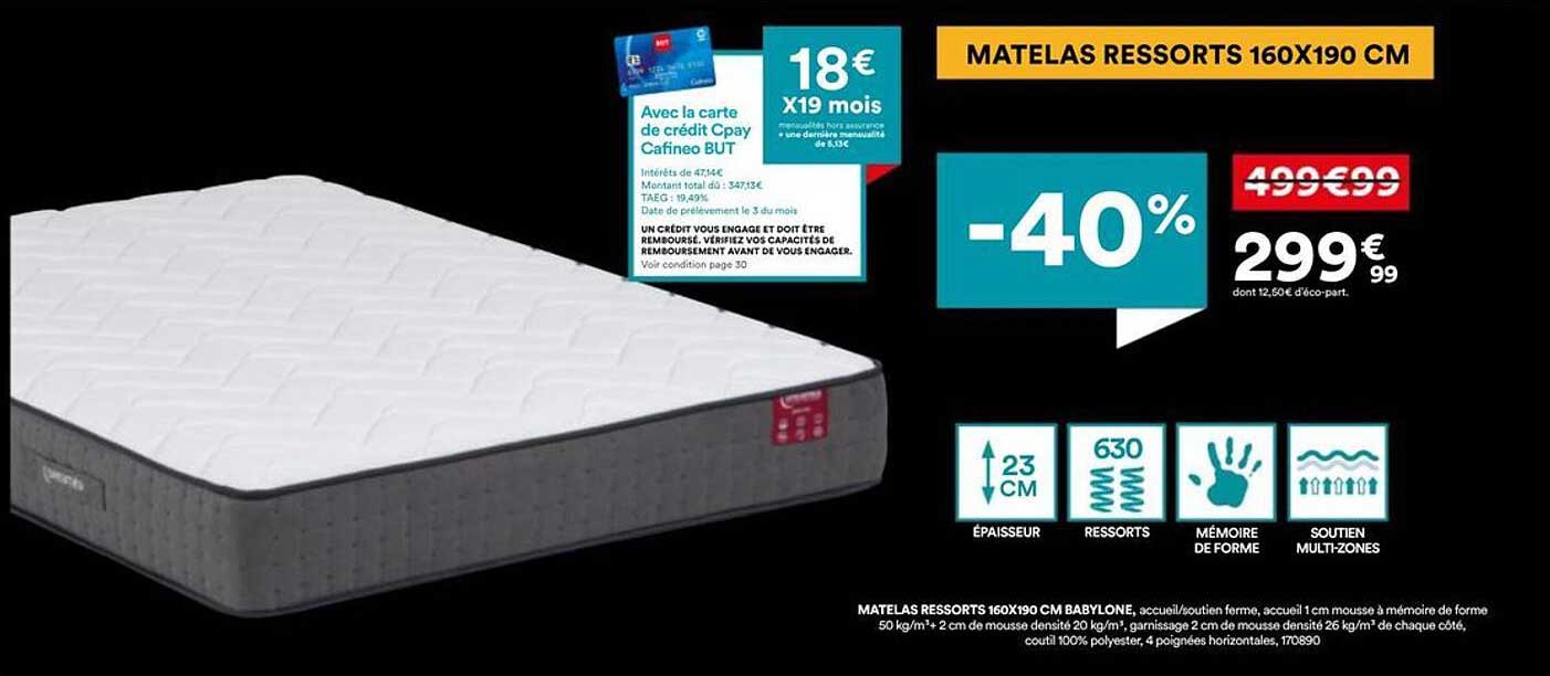 MATELAS RESSORTS 160X190 CM
