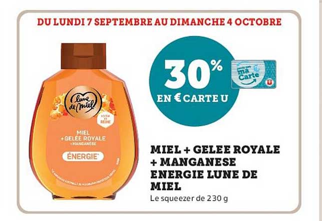 MIEL + GELEE ROYALE + MANGANESE ENERGIE LUNE DE MIEL