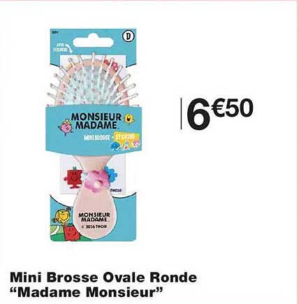 Mini Brosse Ovale Ronde “Madame Monsieur”