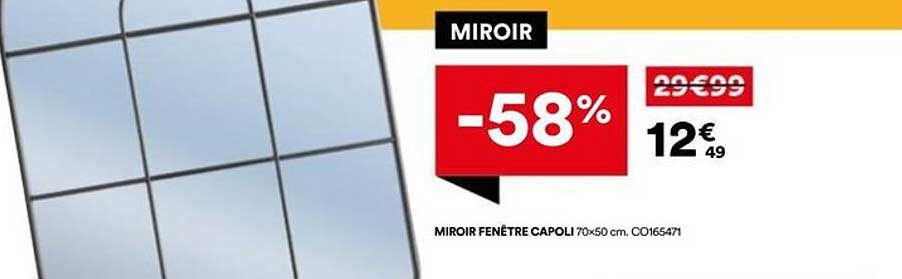 MIROIR FENÊTRE CAPOLI 70×50 cm. C0165471