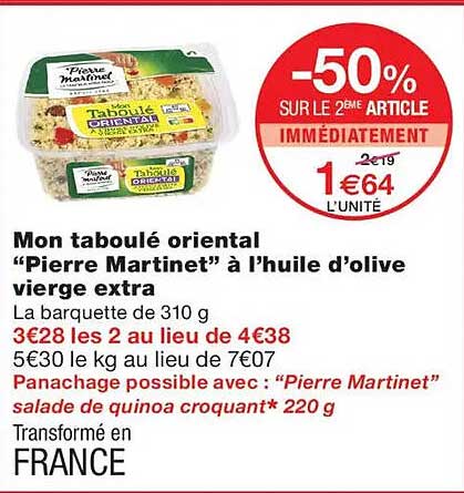 Mon taboulé oriental “Pierre Martinet” à l’huile d’olive vierge extra