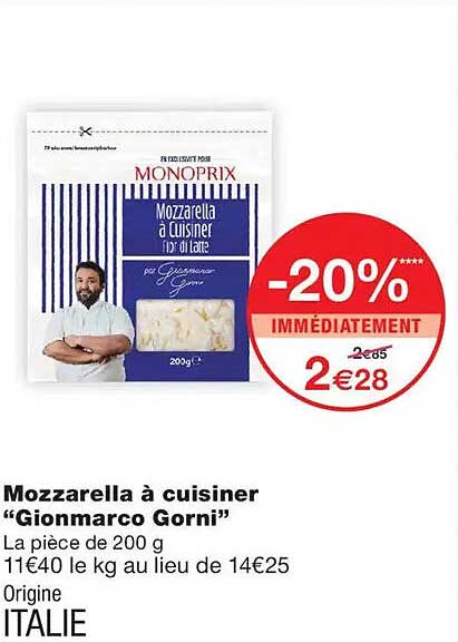 Mozzarella à cuisiner "Gionmarco Gorni"