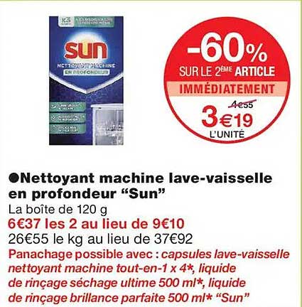 Nettoyant machine lave-vaisselle en profondeur “Sun”