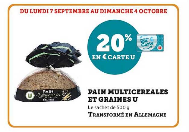 PAIN MULTICEREALES ET GRAINES U