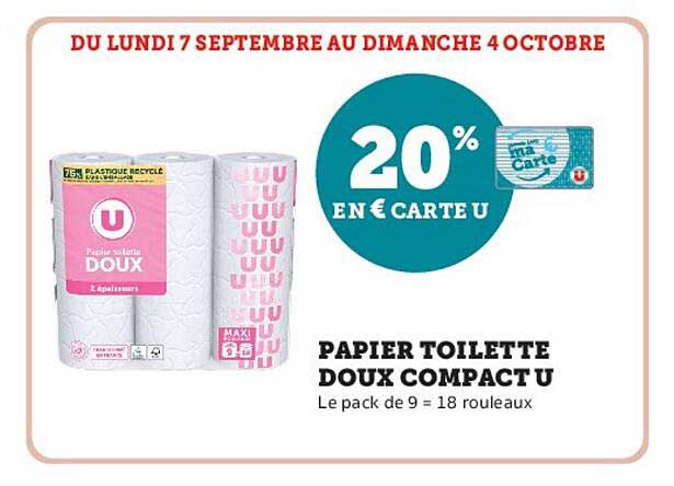 PAPIER TOILETTE DOUX COMPACT U