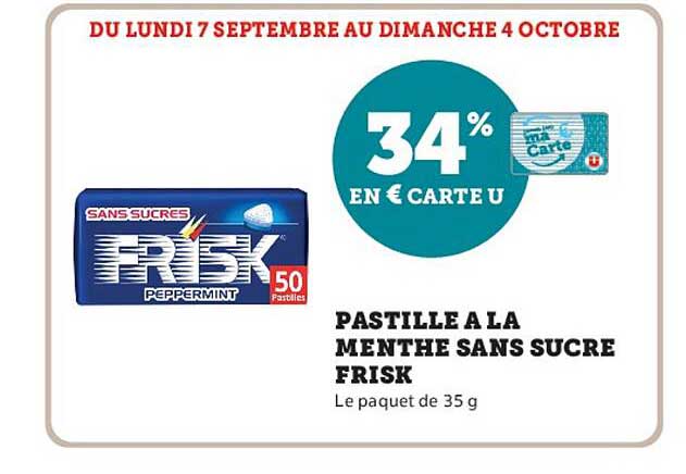 PASTILLE A LA MENTHE SANS SUCRE FRISK