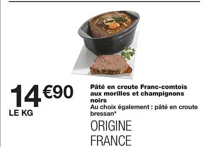 Pâté en croûte Franc-comtois aux morilles et champignons noirs