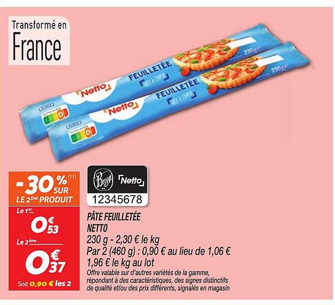 PÂTE FEUILLETÉE NETTO